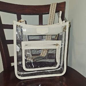 Stadium Crossbody Bag with Cream Accents